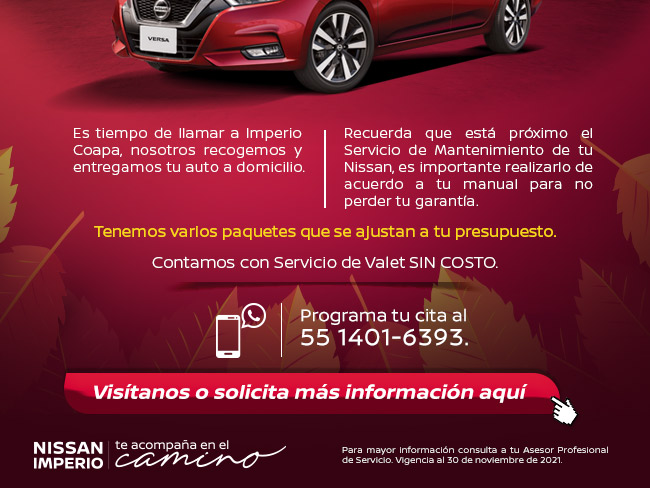 Vamos por tu Nissan hasta tu casa u oficina